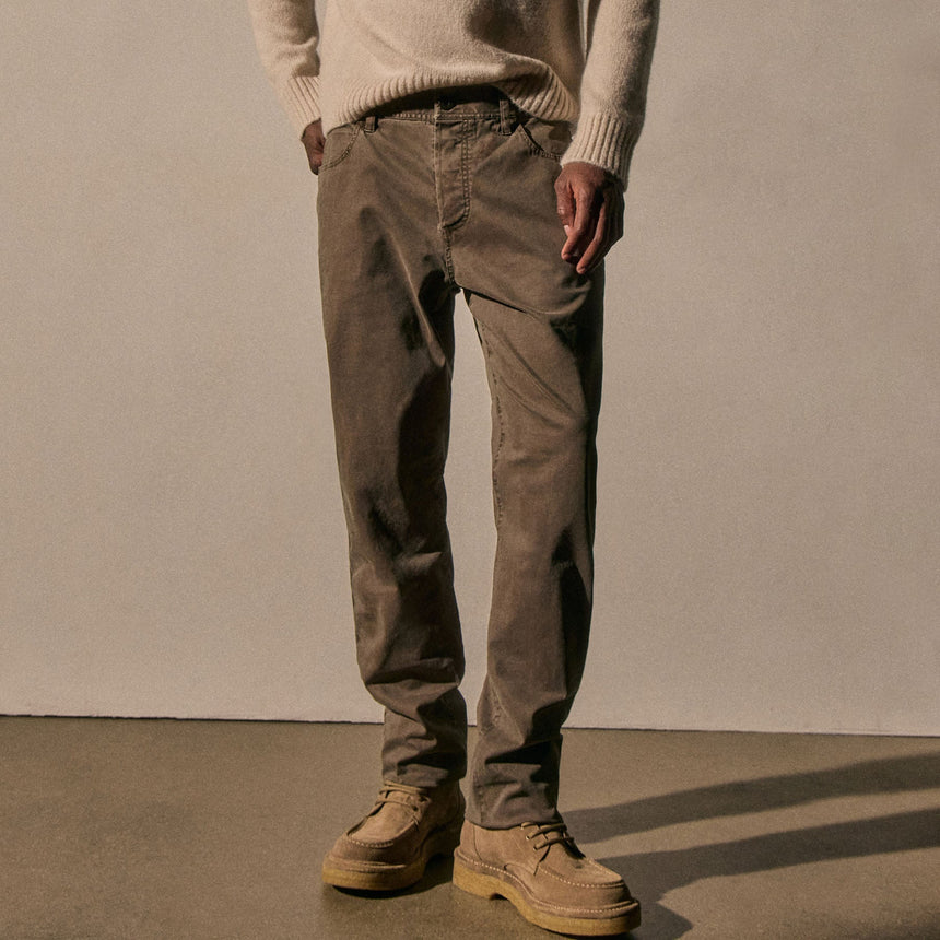 Brushed Twill 5 Pocket Pant in Caribou Pigment | James Perse Los Angeles