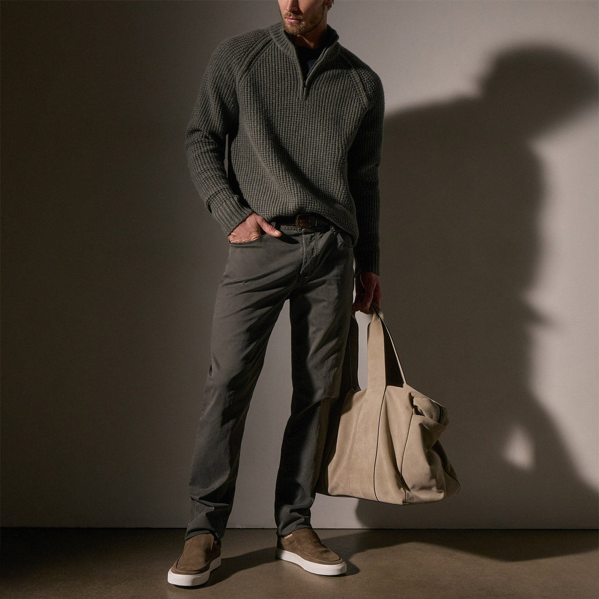 Brushed Twill 5 Pocket Pant in Granite Pigment | James Perse Los Angeles