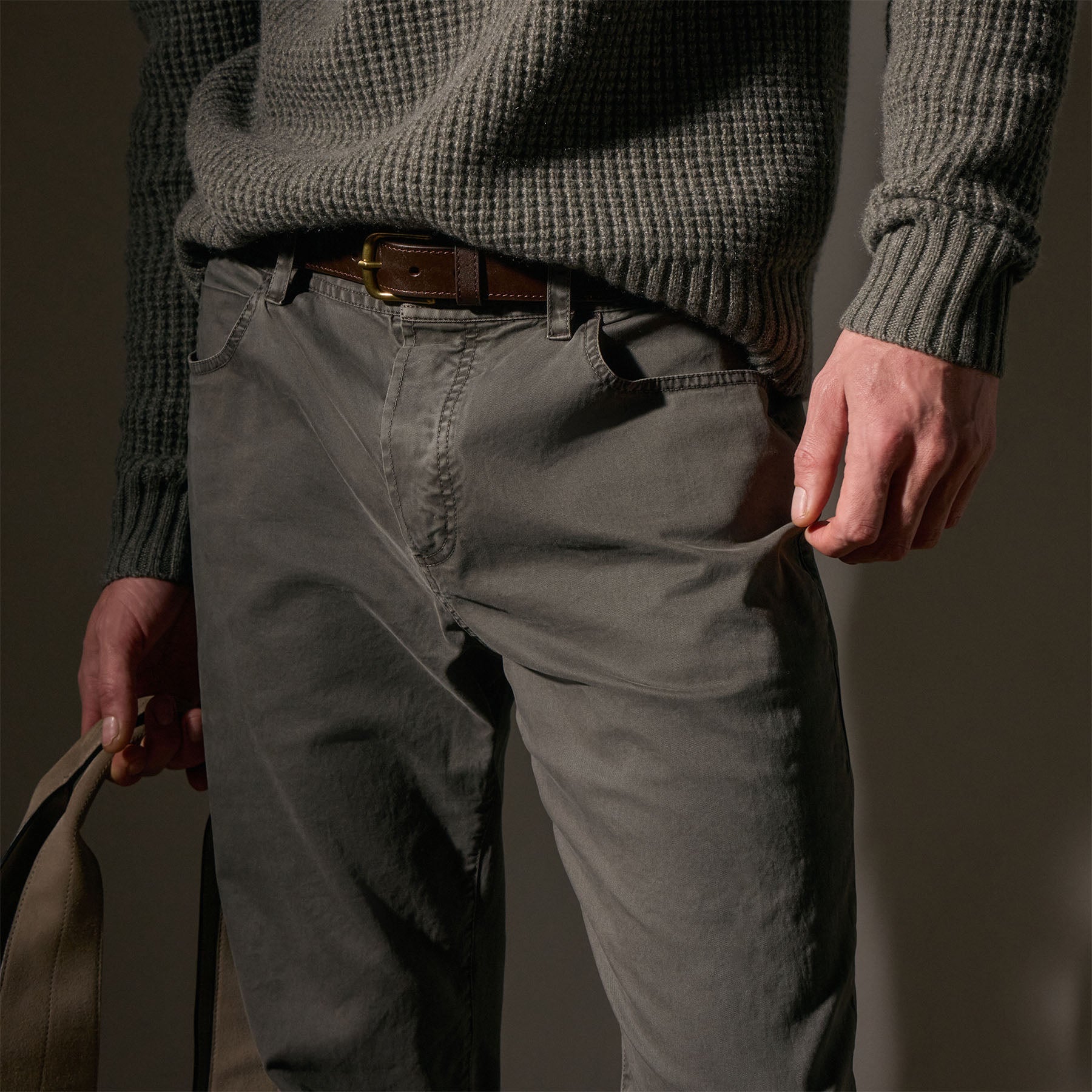 Brushed Twill 5 Pocket Pant - Granite Pigment | James Perse Los