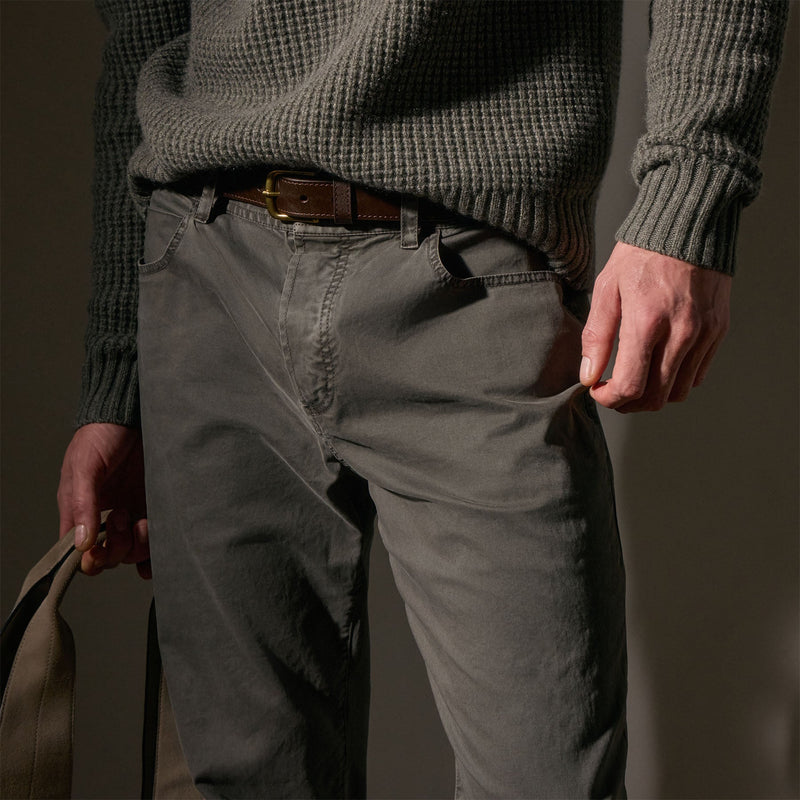 Brushed Twill 5 Pocket Pant in Granite Pigment | James Perse Los Angeles