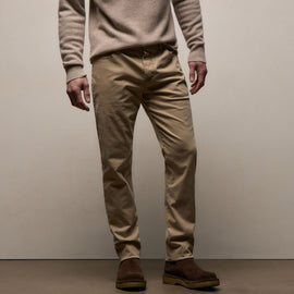 Brushed Twill 5 Pocket Pant in Light Khaki Pigment | James Perse Los Angeles