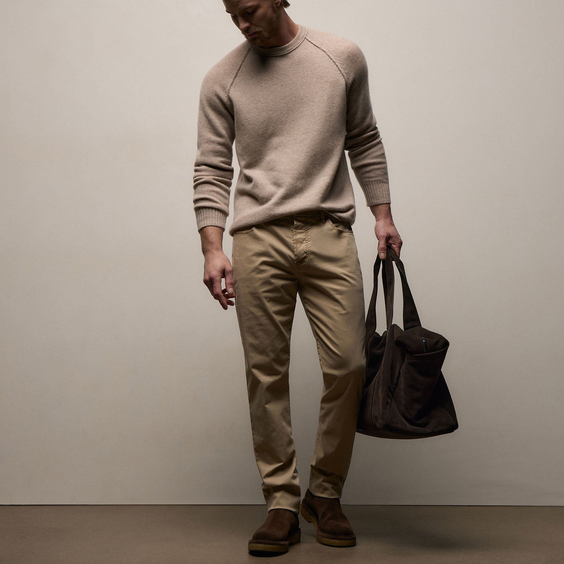 Brushed Twill 5 Pocket Pant - Light Khaki Pigment | James Perse