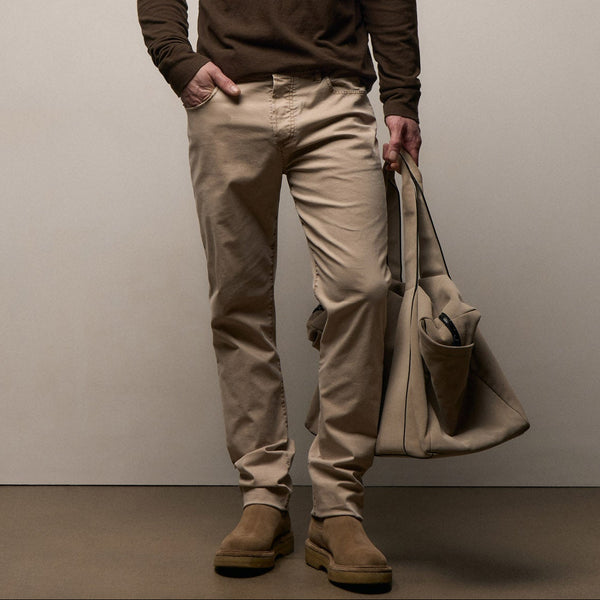 Brushed Twill 5 Pocket Pant in Stone Pigment | James Perse Los Angeles  / womens