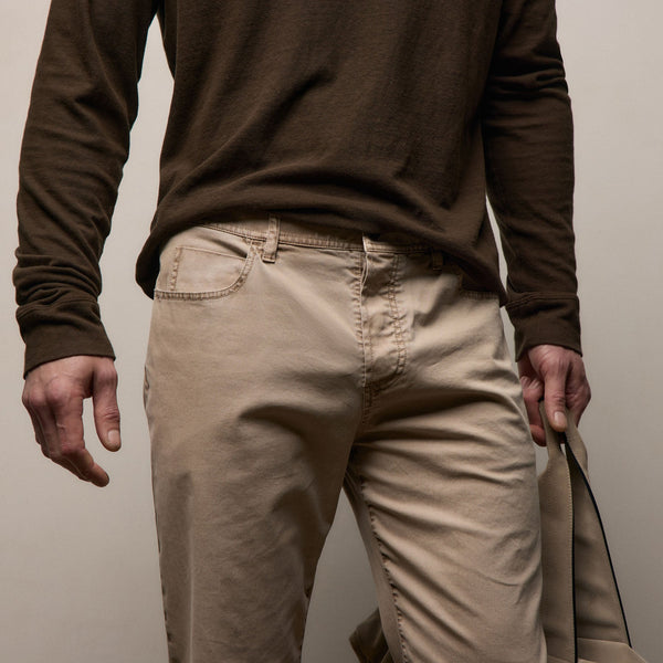 Brushed Twill 5 Pocket Pant in Stone Pigment | James Perse Los Angeles
