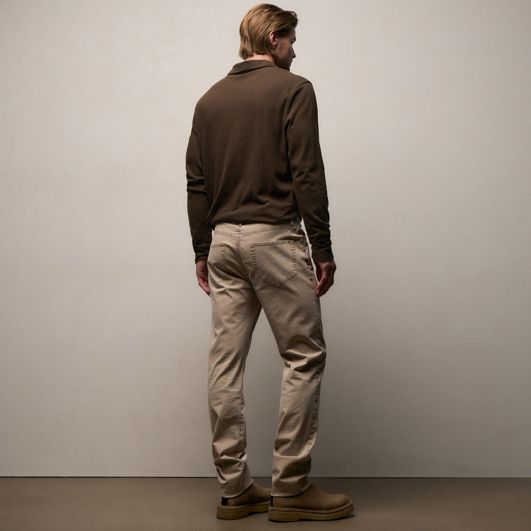 Brushed Twill 5 Pocket Pant in Stone Pigment | James Perse Los Angeles