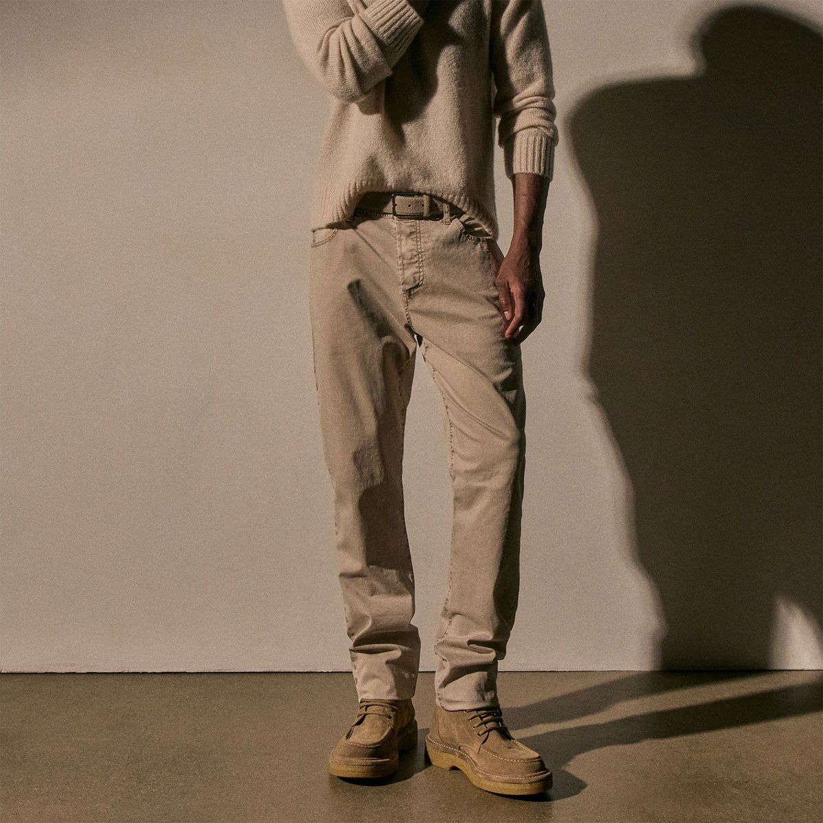Brushed Twill 5 Pocket Pant in Stone Pigment | James Perse Los Angeles