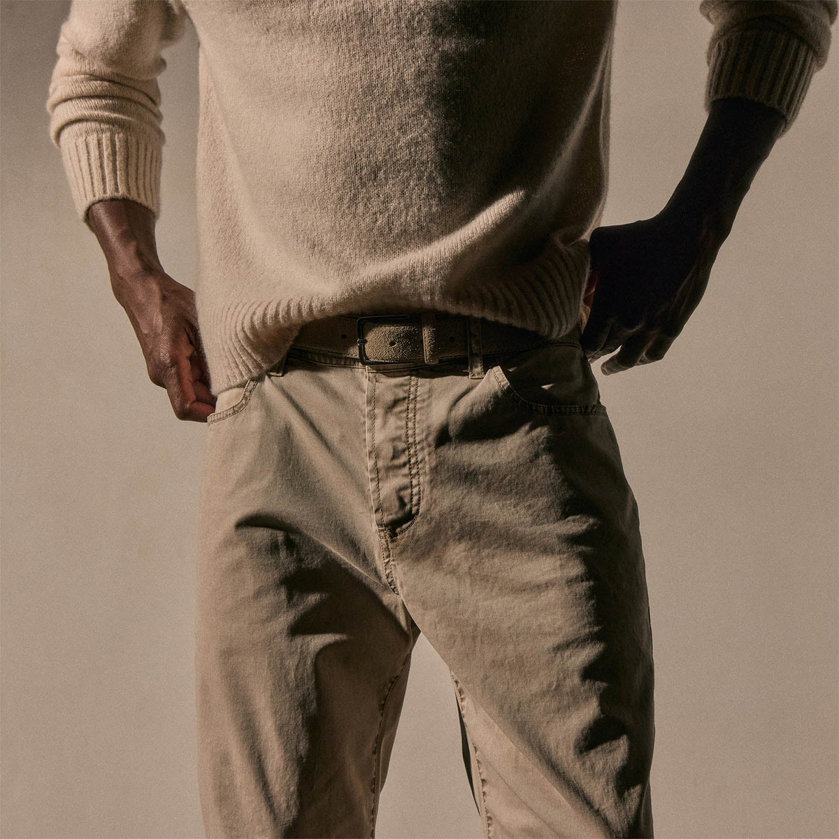 Brushed Twill 5 Pocket Pant in Stone Pigment | James Perse Los Angeles