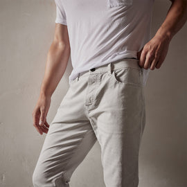 Brushed Twill 5 Pocket Pant in Salt Pigment | James Perse Los Angeles