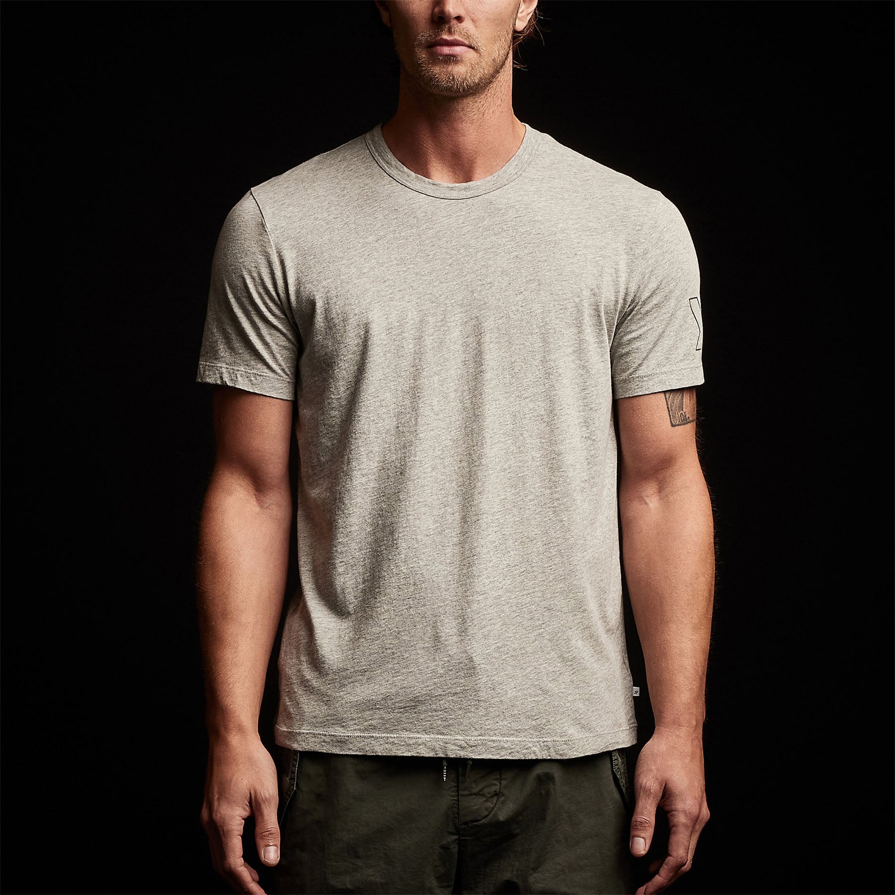 Y/OSEMITE Short Sleeve Crew Neck in Heather Grey/Rugby | James Perse Los Angeles