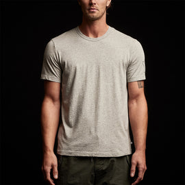Y/OSEMITE Short Sleeve Crew Neck in Heather Grey/Rugby | James Perse Los Angeles