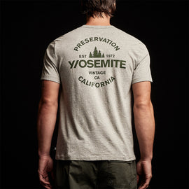 Y/OSEMITE Short Sleeve Crew Neck in Heather Grey/Rugby | James Perse Los Angeles