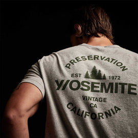 Y/OSEMITE Short Sleeve Crew Neck in Heather Grey/Rugby | James Perse Los Angeles