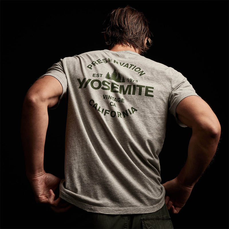 Y/OSEMITE Short Sleeve Crew Neck in Heather Grey/Rugby | James Perse Los Angeles