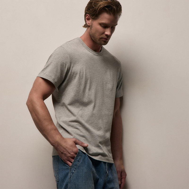 Short Sleeve Crew Neck in Heather Grey | James Perse Los Angeles