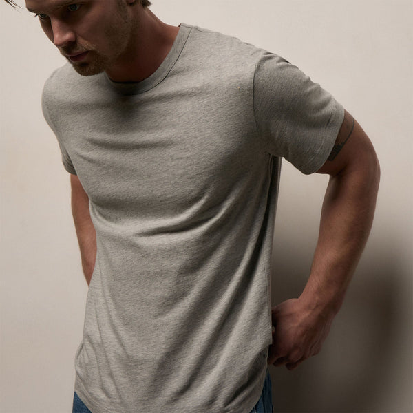 Short Sleeve Crew Neck in Heather Grey | James Perse Los Angeles