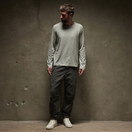 Long Sleeve Crew Neck in Heather Grey | James Perse Los Angeles