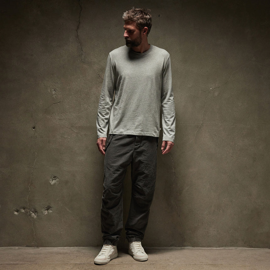 Long Sleeve Crew Neck in Heather Grey | James Perse Los Angeles