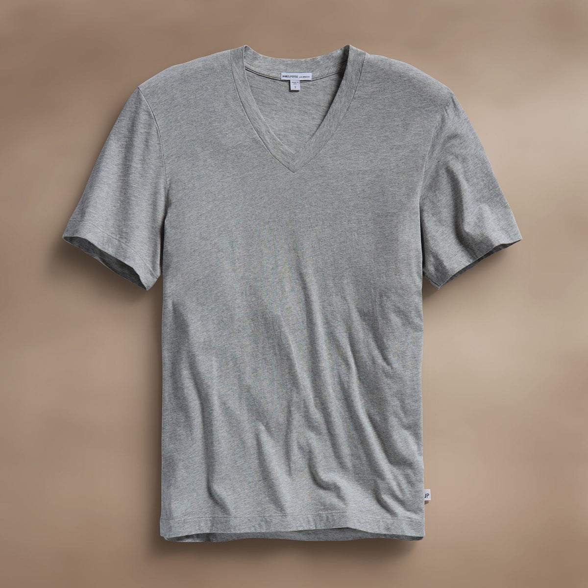 Short Sleeve V Neck in Heather Grey | James Perse Los Angeles