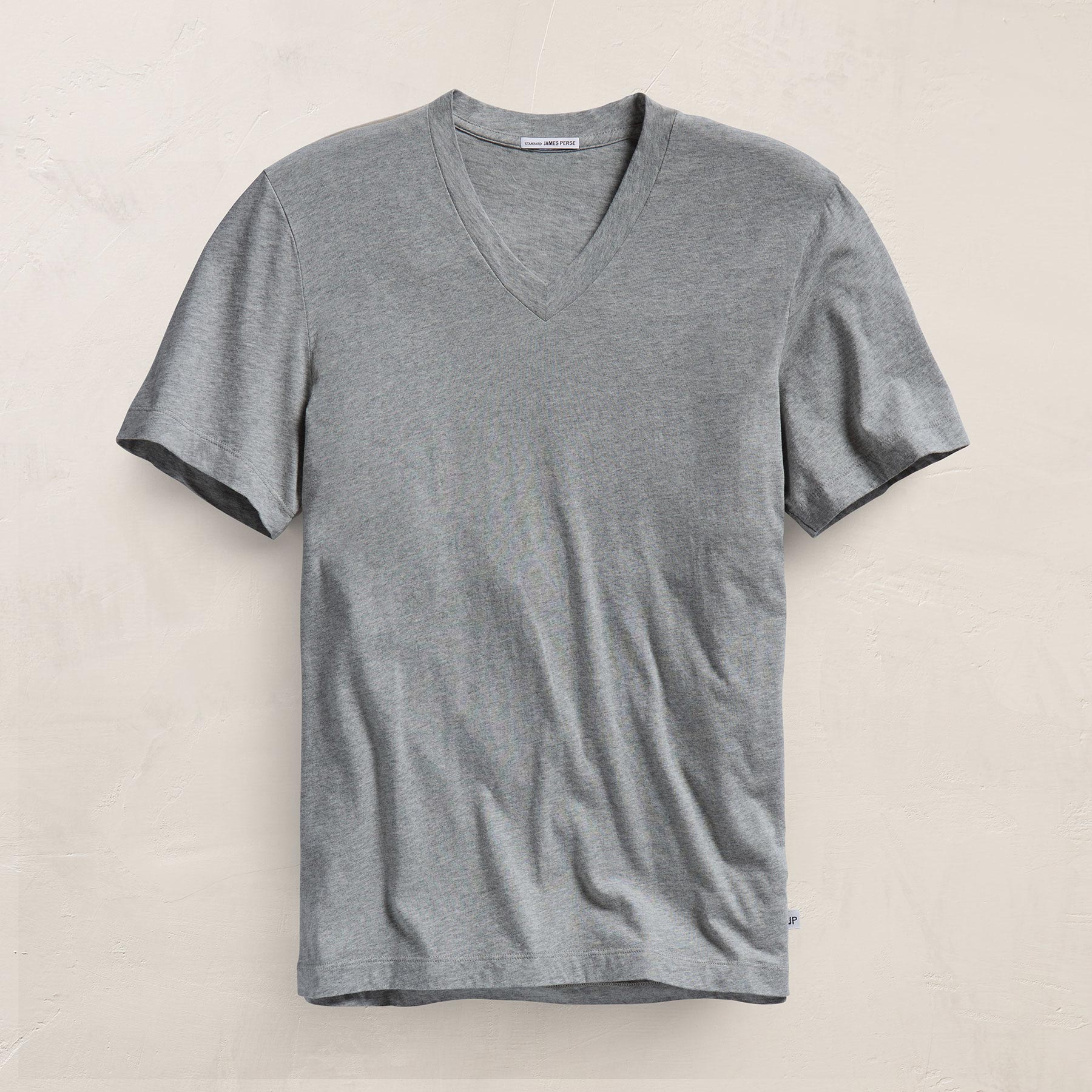 Short Sleeve V Neck in Heather Grey | James Perse Los Angeles