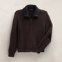 Zip Front Sweater in Kona/Black | James Perse Los Angeles