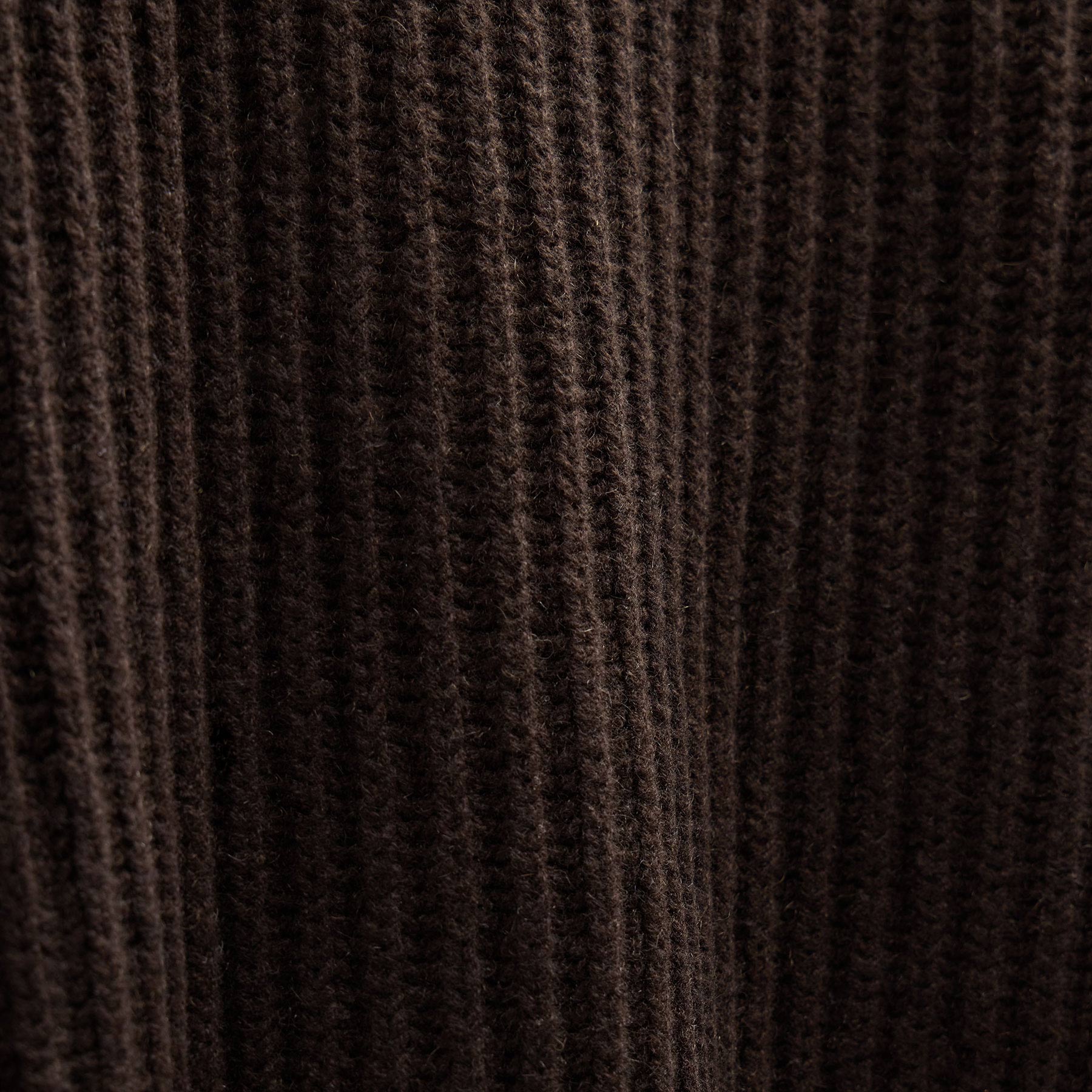 JAMES PERSE ケーブルニットカシミヤ100%ビーニー O/S 黒 Heavy Rib Cashmere Zip Front Sweater - Kona/Black | James Perse
