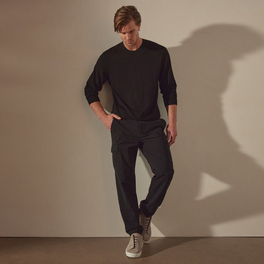 Performance Cotton Cargo Pant in Black | James Perse Los Angeles