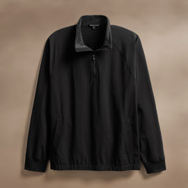 Cotton Half Zip Shell in Black | James Perse Los Angeles