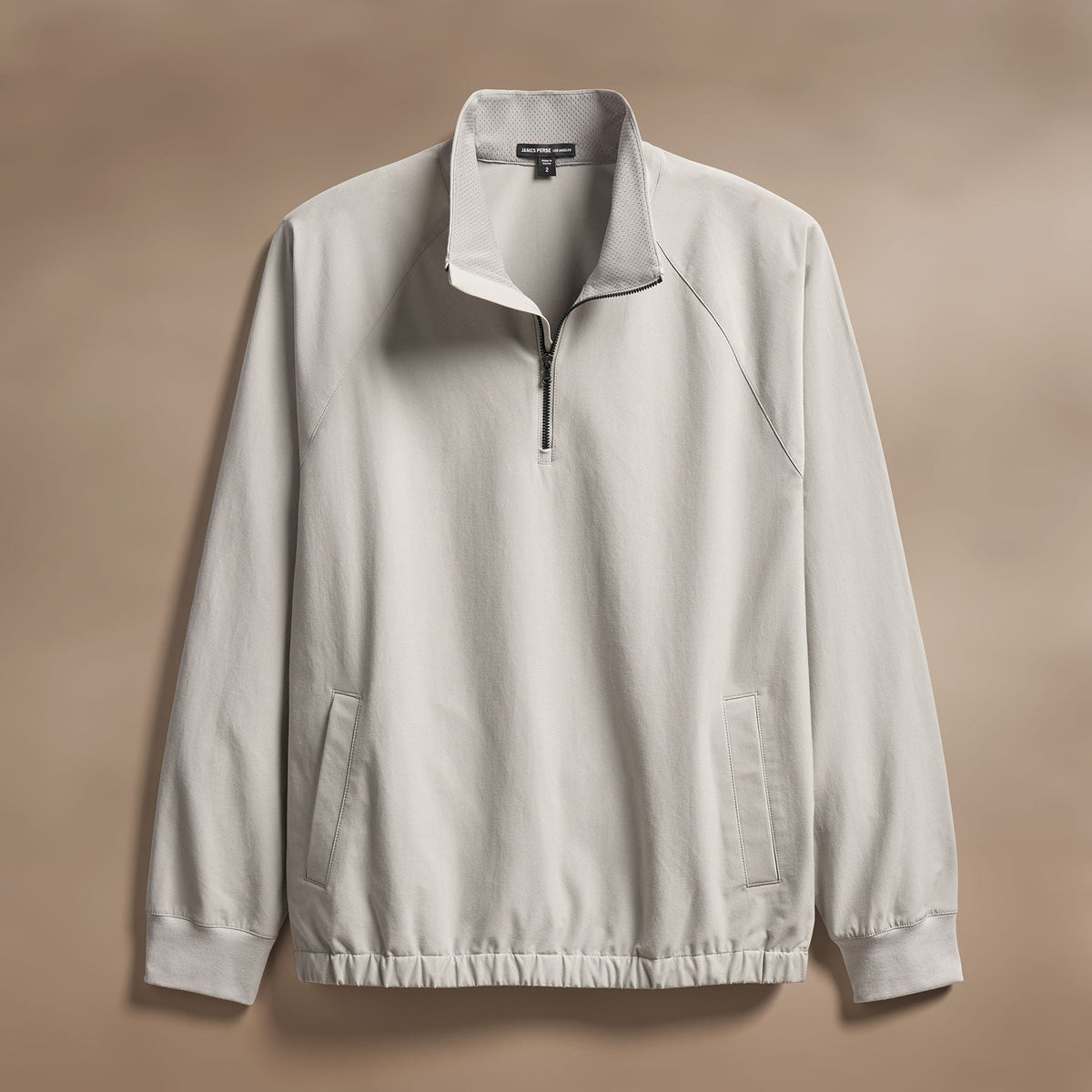 Cotton Half Zip Shell in Concrete | James Perse Los Angeles