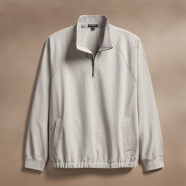 Cotton Half Zip Shell in Concrete | James Perse Los Angeles