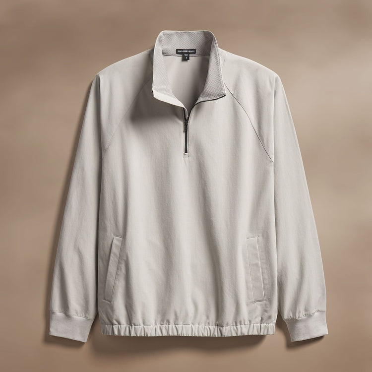 Cotton Half Zip Shell in Concrete | James Perse Los Angeles