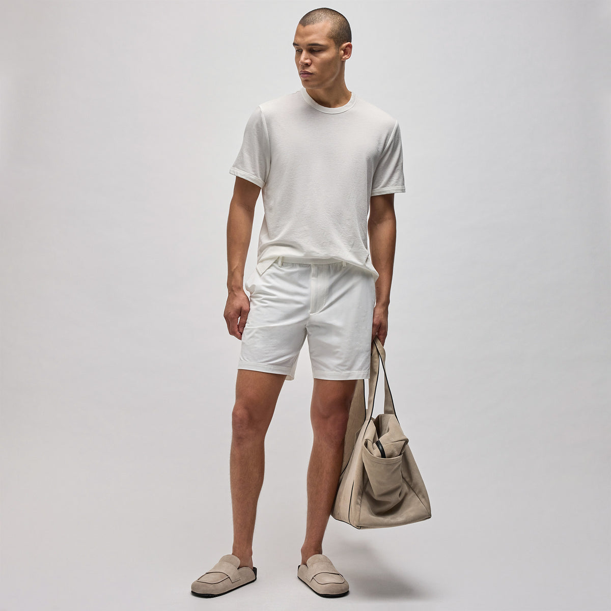 Golf Short in White | James Perse Los Angeles