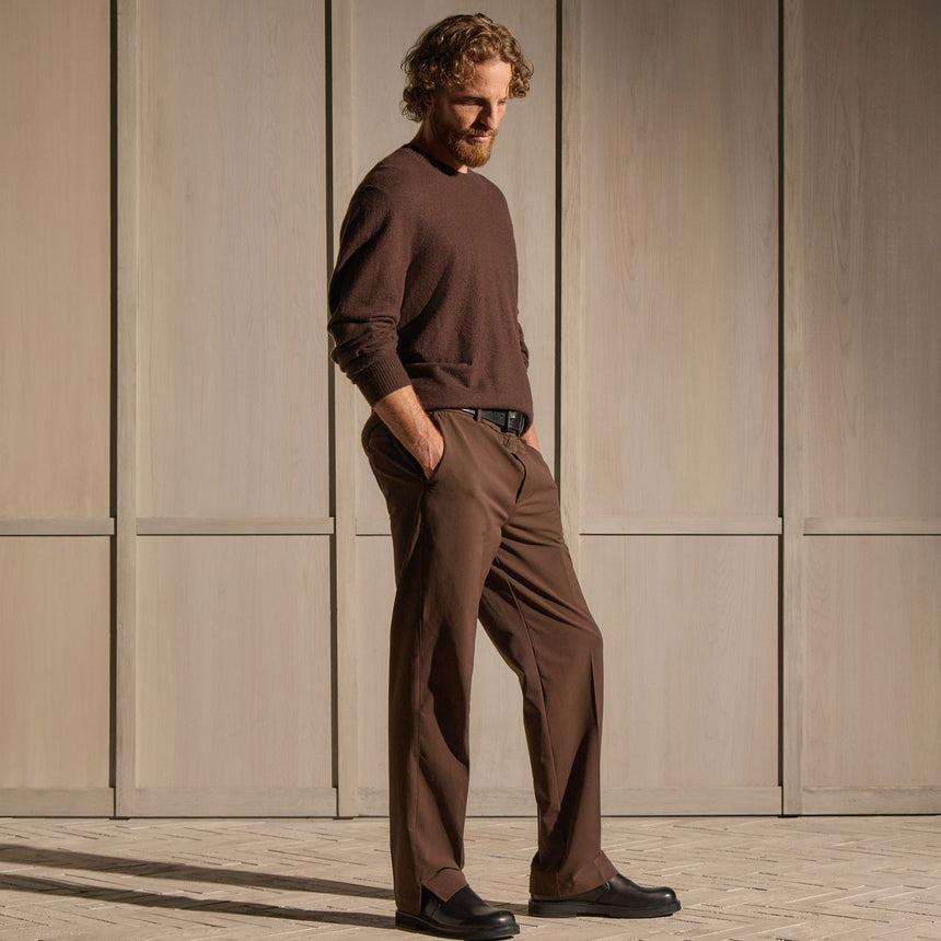 Straight Leg Golf Trouser - Bark