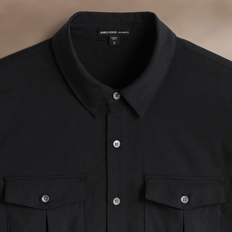 Performance Poplin Shirt in Black | James Perse Los Angeles