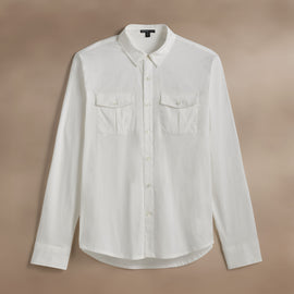 Performance Poplin Shirt in White | James Perse Los Angeles
