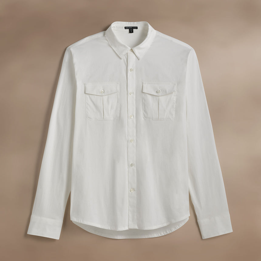 Performance Poplin Shirt in White | James Perse Los Angeles