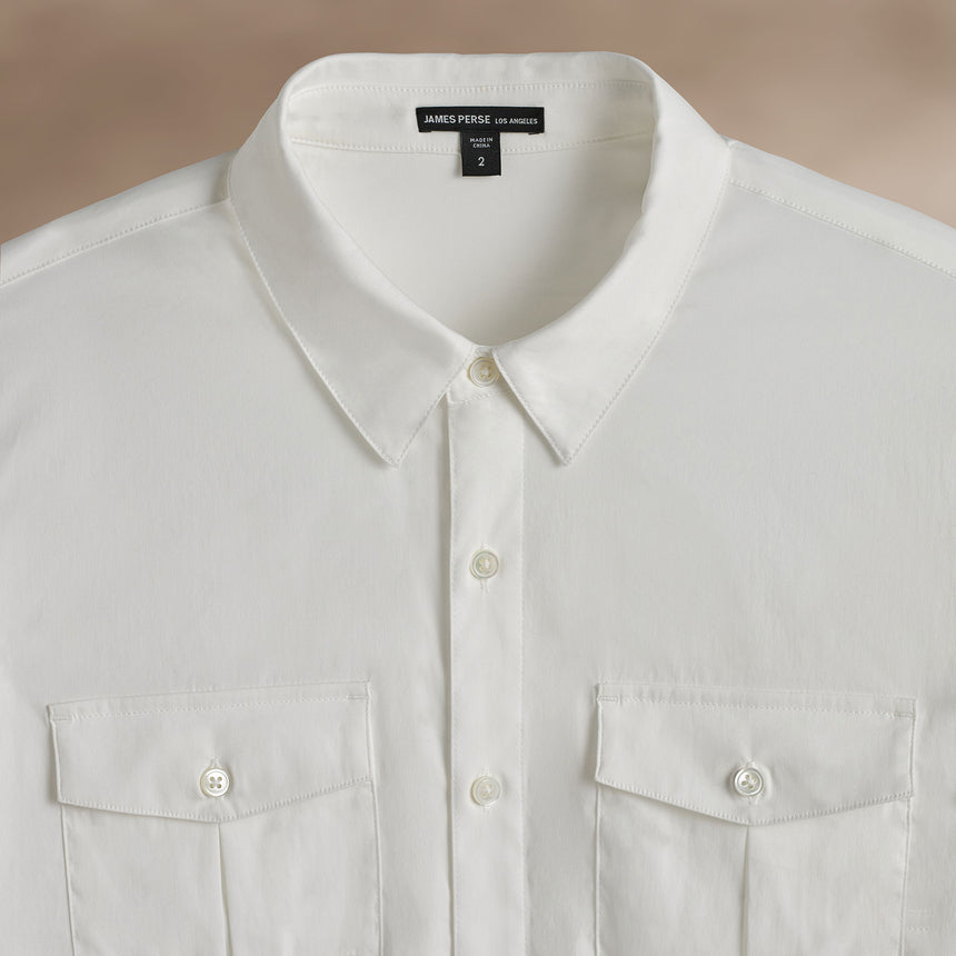 Performance Poplin Shirt in White | James Perse Los Angeles