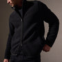 Wool Jersey Zip Front Funnel Neck in Black/Black | James Perse Los Angeles