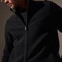 Wool Jersey Zip Front Funnel Neck in Black/Black | James Perse Los Angeles
