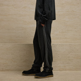 Italian Spun Cashmere Track Pa in Carbon/Smoke | James Perse Los Angeles