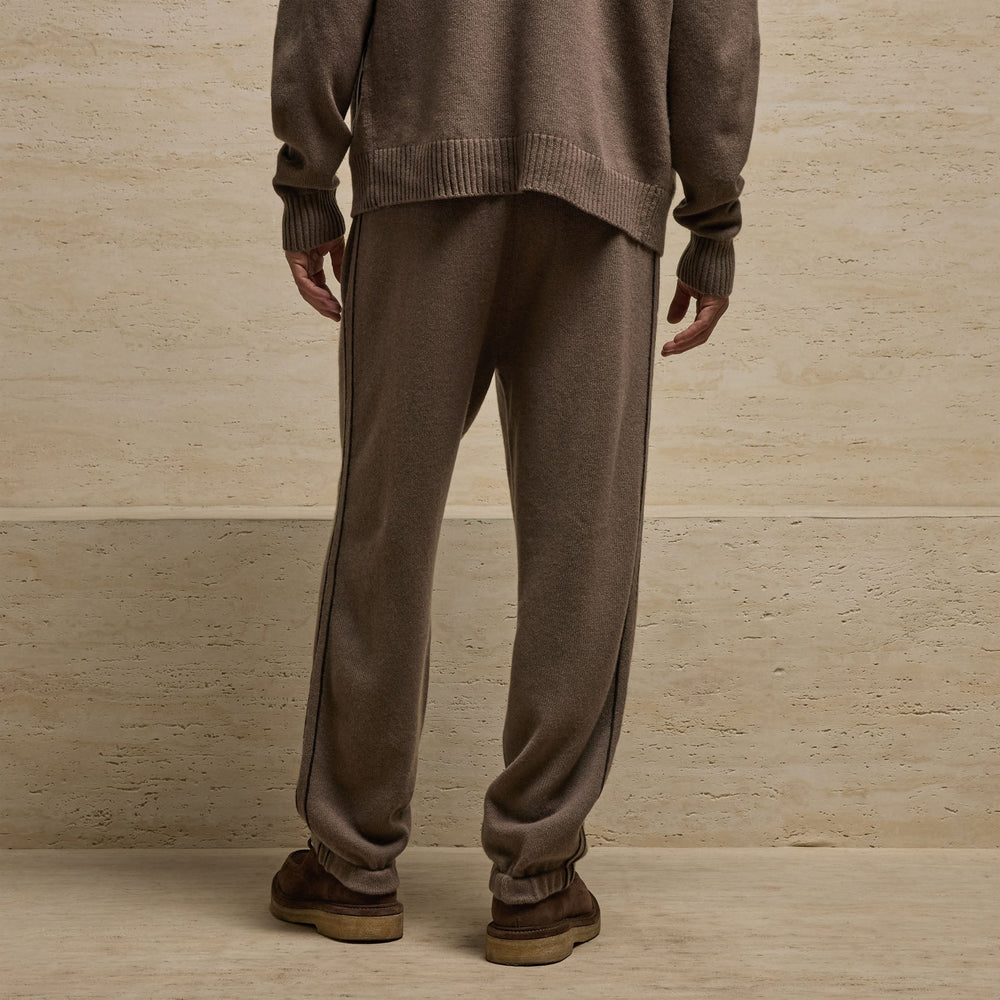 Italian Spun Cashmere Track Pa in Mid Brown/Kona | James Perse Los Angeles