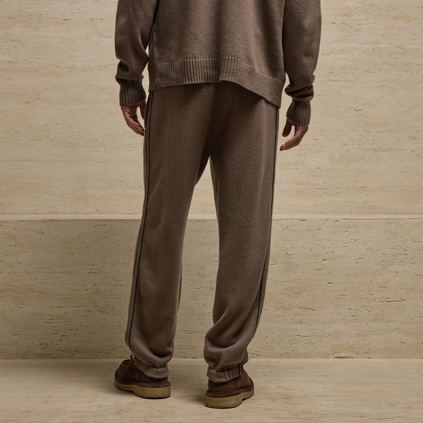 Italian Spun Cashmere Track Pa in Mid Brown/Kona | James Perse Los Angeles
