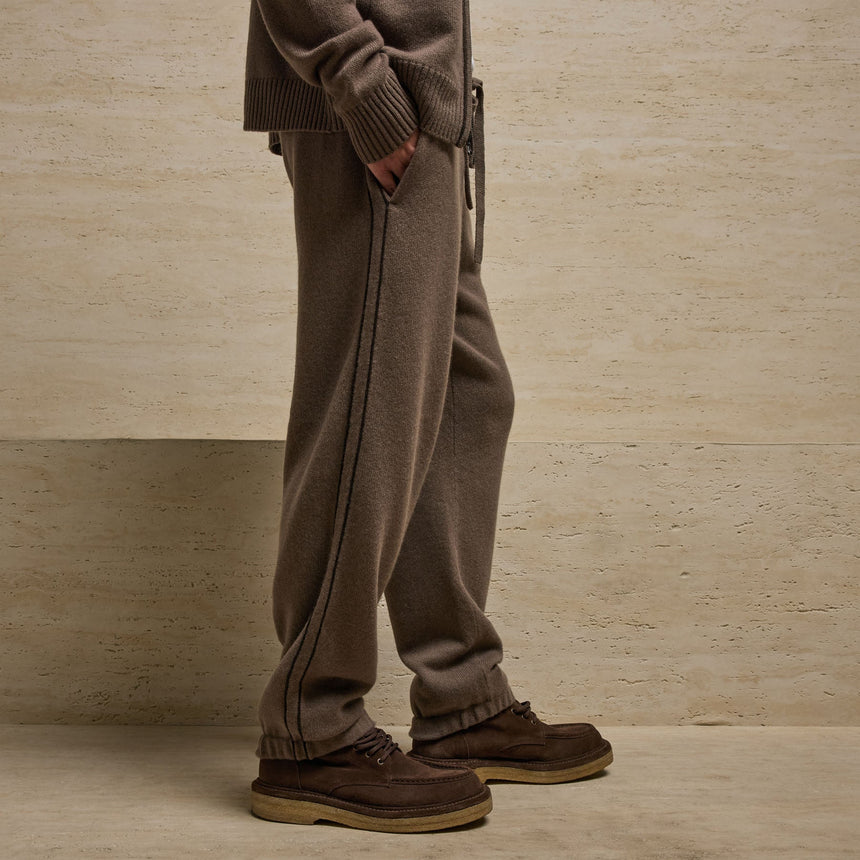 Italian Spun Cashmere Track Pa in Mid Brown/Kona | James Perse Los Angeles