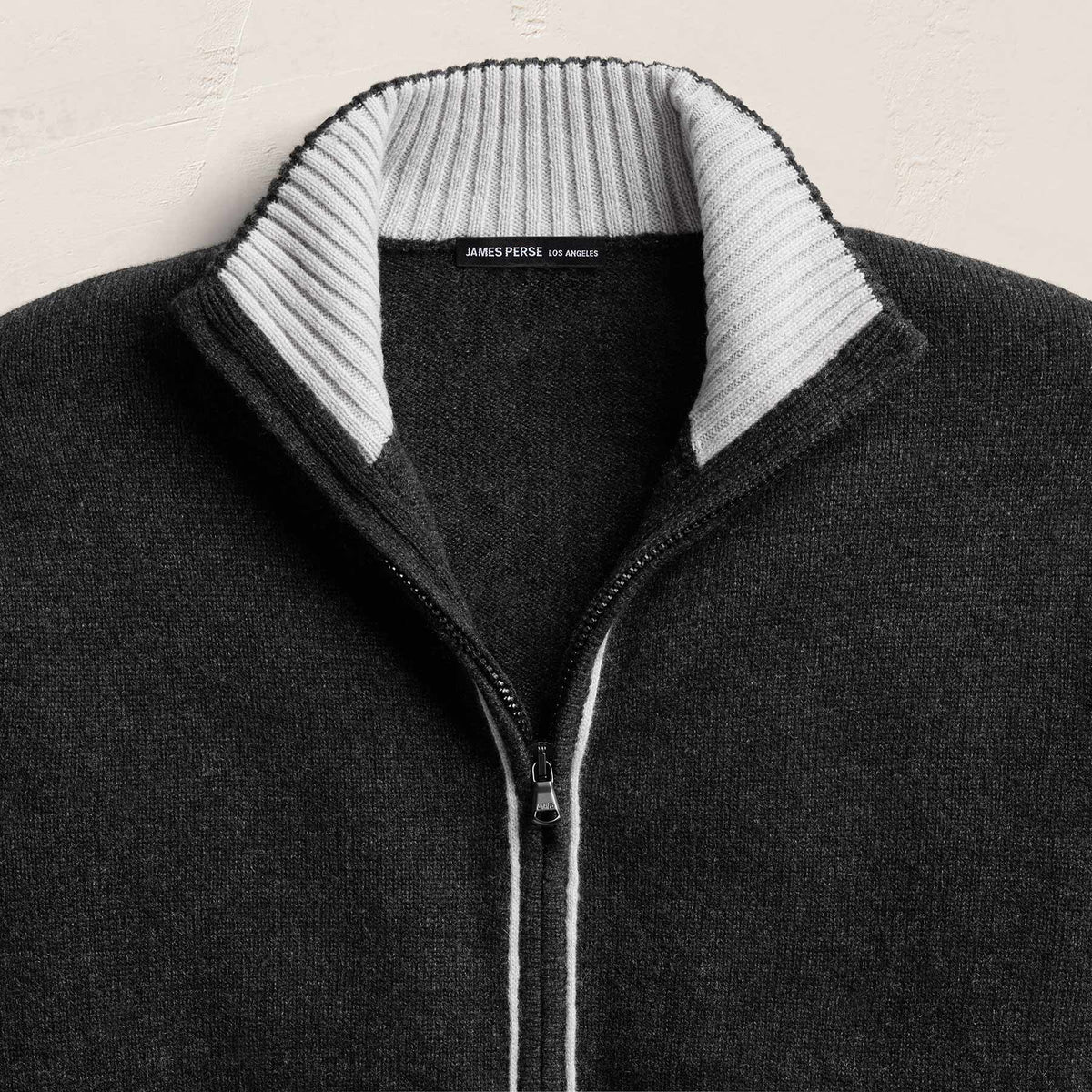Spun Cashmere Track Jacket in Carbon/Smoke | James Perse Los Angeles