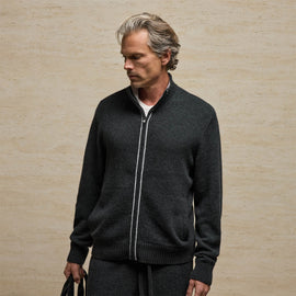 Italian Spun Cashmere Track Ja in Carbon/Smoke | James Perse Los Angeles