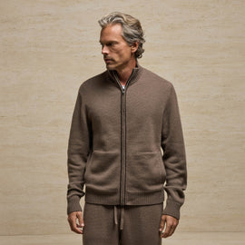 Italian Spun Cashmere Track Ja in Mid Brown/Kona | James Perse Los Angeles