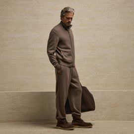 Italian Spun Cashmere Track Ja in Mid Brown/Kona | James Perse Los Angeles