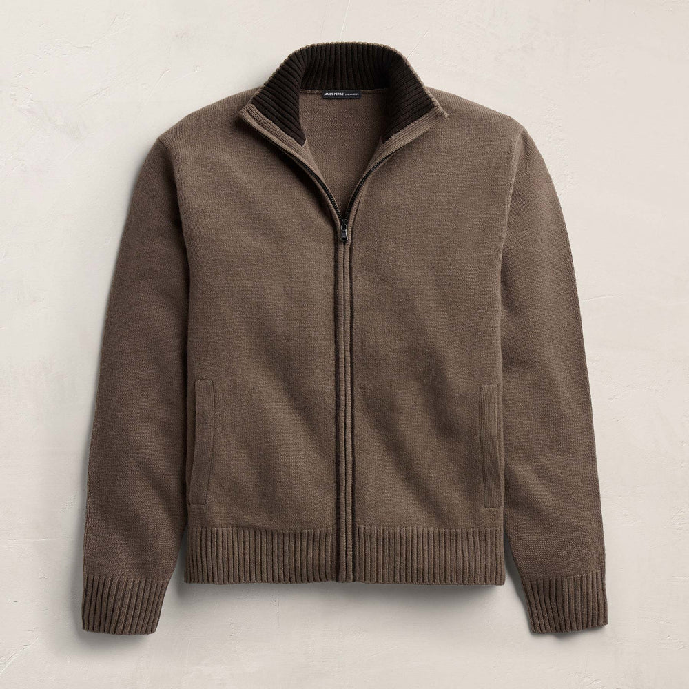 Spun Cashmere Track Jacket in Mid Brown/Kona | James Perse Los Angeles