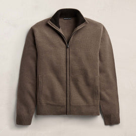 Spun Cashmere Track Jacket in Mid Brown/Kona | James Perse Los Angeles
