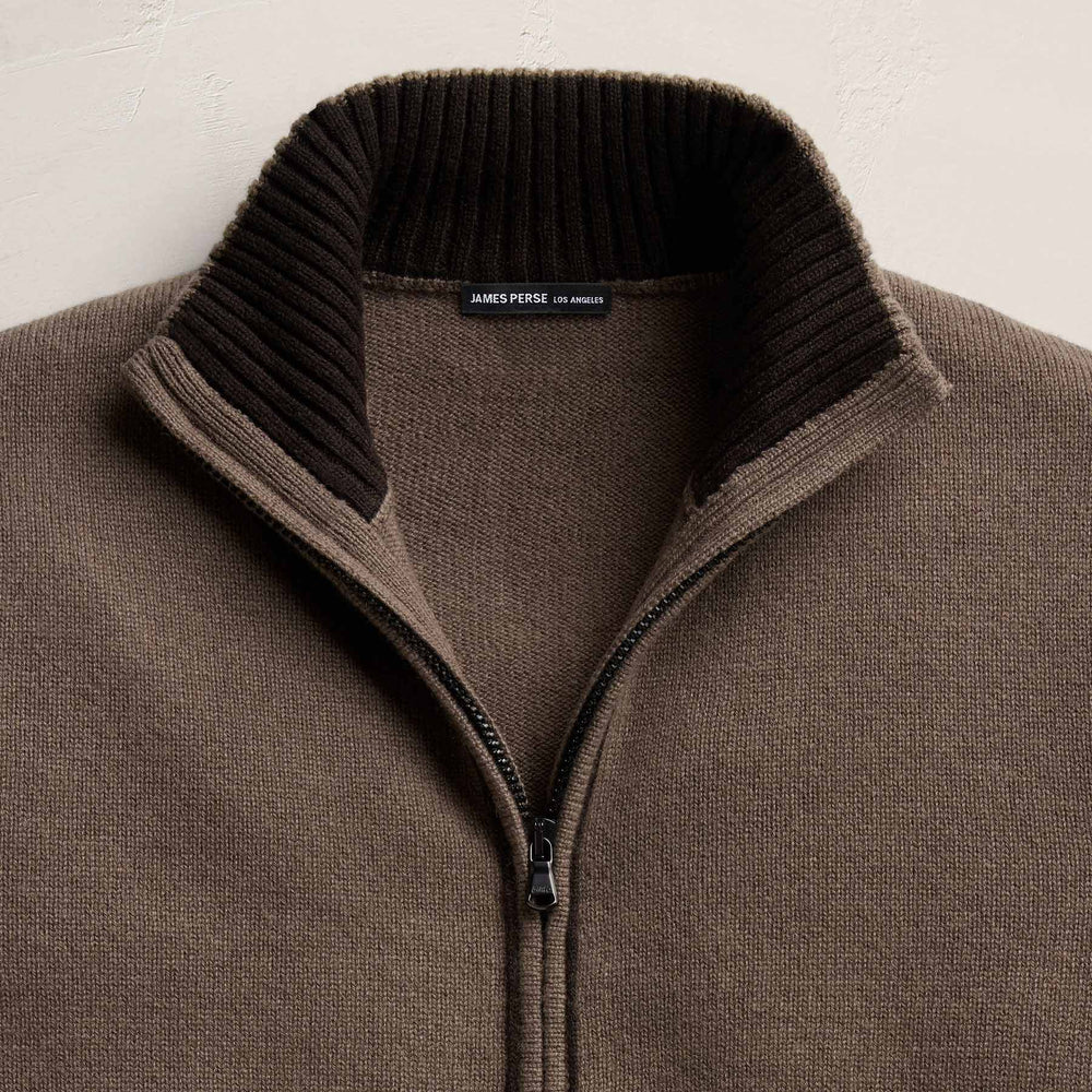Spun Cashmere Track Jacket in Mid Brown/Kona | James Perse Los Angeles