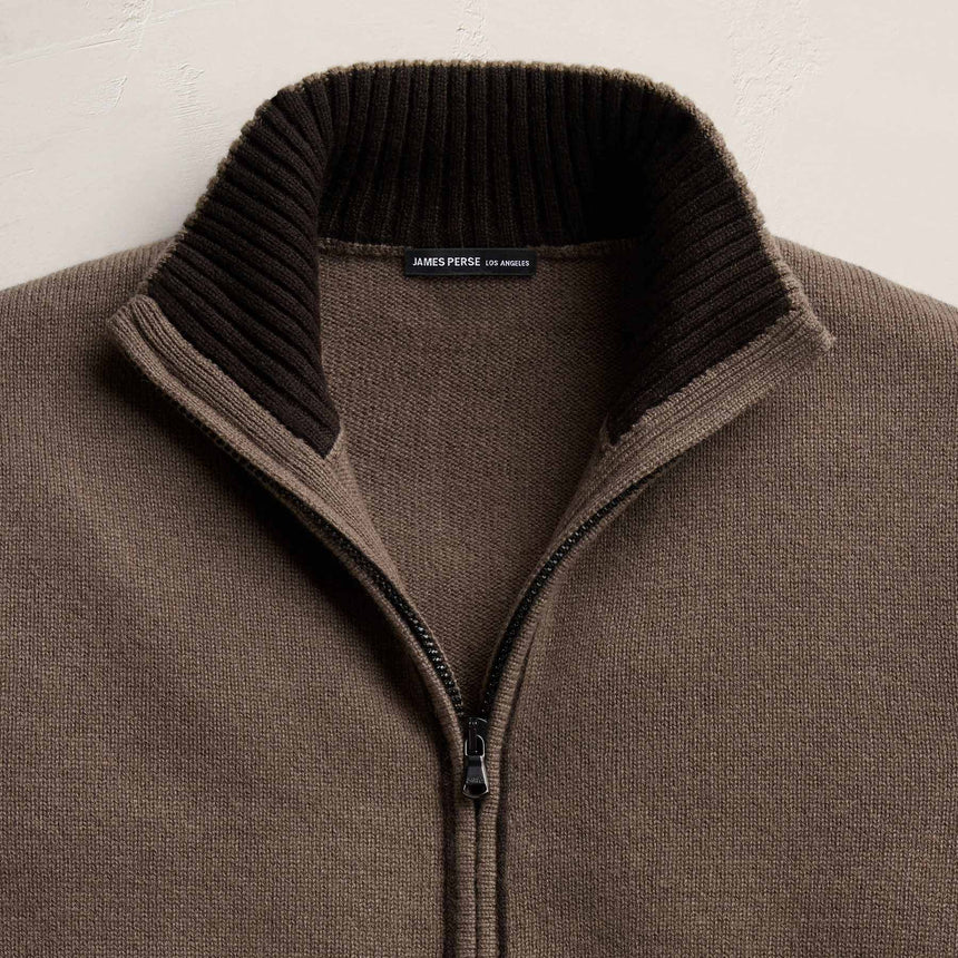 Spun Cashmere Track Jacket in Mid Brown/Kona | James Perse Los Angeles